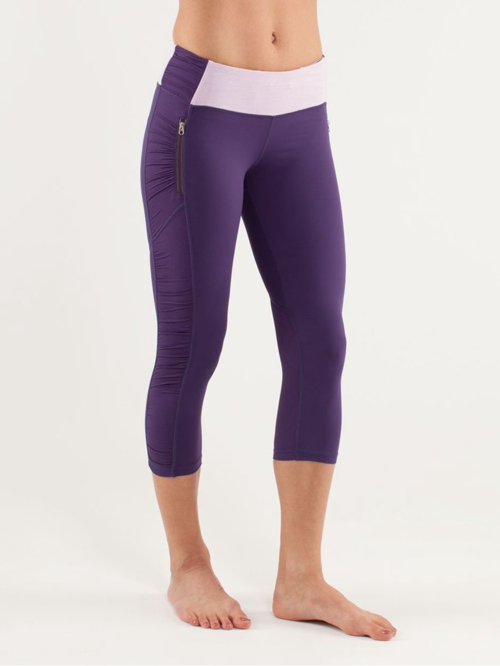 💜 Lululemon Run: In‎ The Sun Crop Concord Grape Rose Quartz Leggings Size 10
